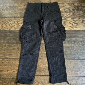 NovaMen Black Cargo nylon Pants with Utility Pockets